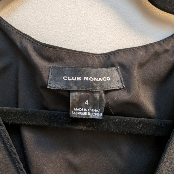 Club Monaco Side Drape Mini Dress Black Silk - Picture 6 of 8